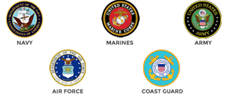 Navy, Marines, Army, Air Force, Coast Guard